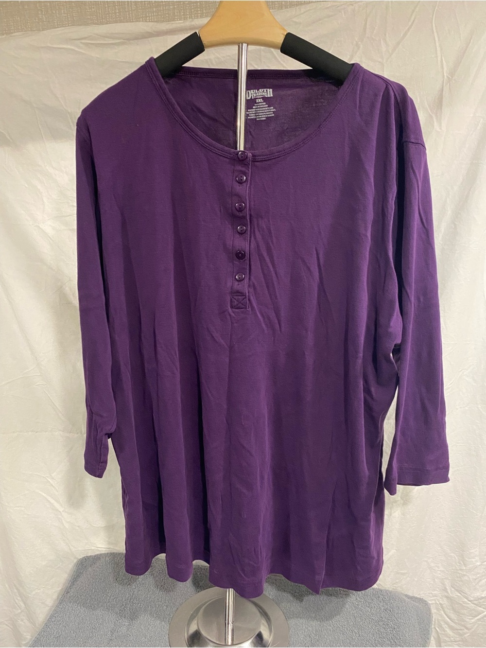 Women's Purple Duluth Trading Co. Button Front Top. 2XL